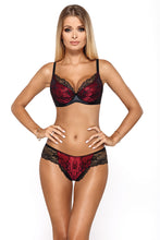 Laden Sie das Bild in den Galerie-Viewer, CATHERINE III – SCHWARZ-ROT  BH PUSH-UP
