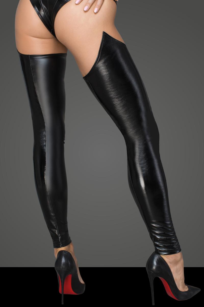 einstulpen aus Powerwetlook und lackiertem Kunstleder F196 von Noir Handmade Rebellious Collection